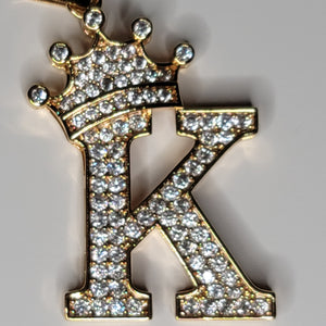 Crowned Initial Pendant Necklace